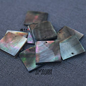 天然黑蝶贝母贝边孔贝壳水滴形 方形吊坠diy手工耳环饰品材料配件