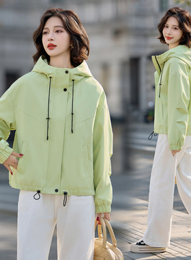 2025春季新款时尚风衣女小个子新款韩版宽松休闲夹克上衣短外套