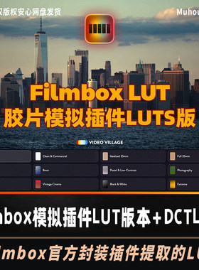 数字转胶片好莱坞都在用的 Filmbox模拟插件LUT版本+DCTL插件