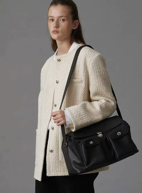 韩国代购TTUDEMENT小众翻盖牛皮男女通用萨切尔单肩包ins博主推荐