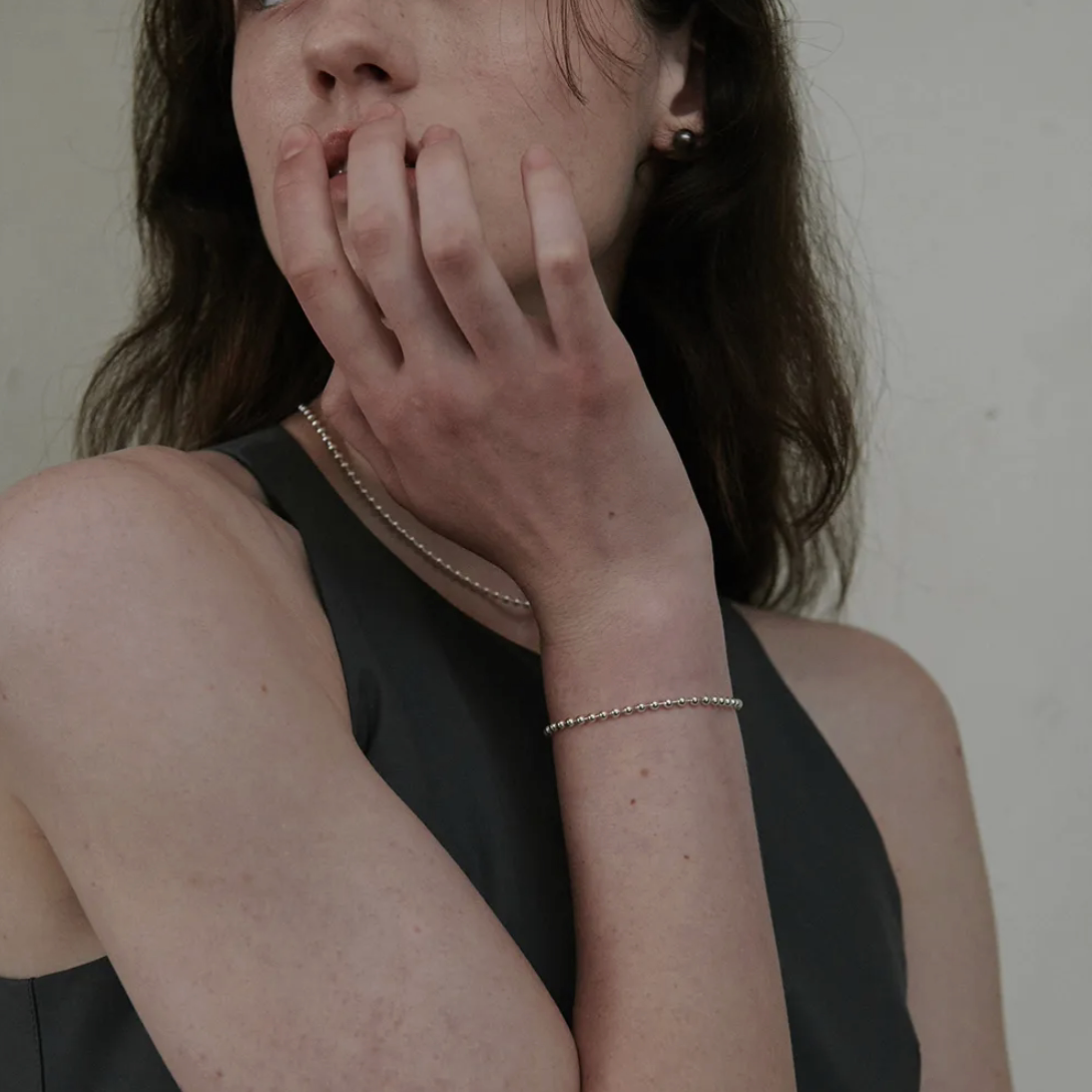 韩国verte简约迷你串珠925银手链