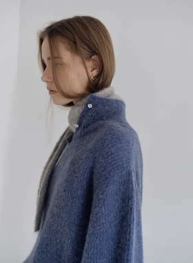 韩国代购小众设计师品牌THE LILLE雾霾蓝针织衫毛衣 小红书angkm