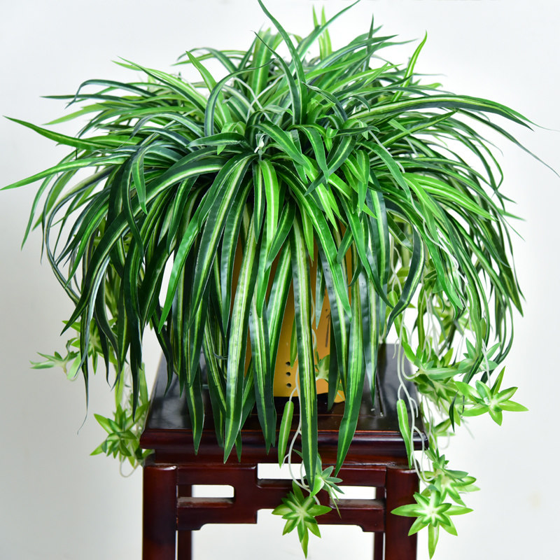 仿真吊兰植物盆栽绿植吊篮装饰花室内壁挂阳台塑料花垂吊假花摆设