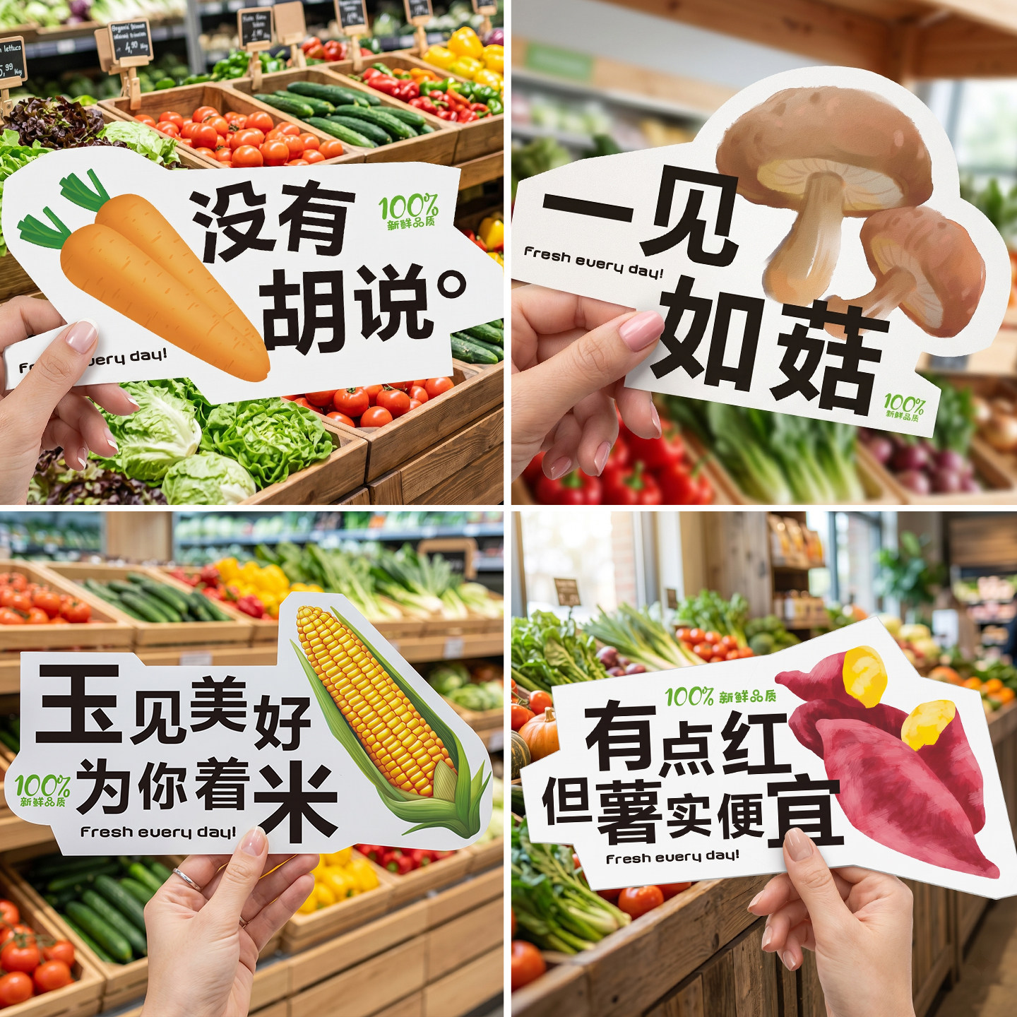 蔬菜kt板宣传展示牌生鲜广告牌超市美陈文创牌商超陈列道具手举牌