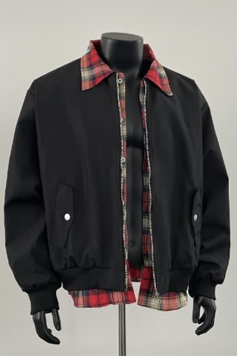 HY206-P68老钱风假两件外套新款拼接撞色宽松cleanfit飞行服夹克,男装夹克,星座1608