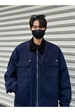 JX3569-P95春季新款翻领外穿拉链藏蓝色底特律工装夹克外套，男装夹克，星座1608