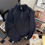 ZYFZ15-P55新款美式复古半高拉链长袖卫衣小众设计宽松休闲外套，男装卫衣，星座1608