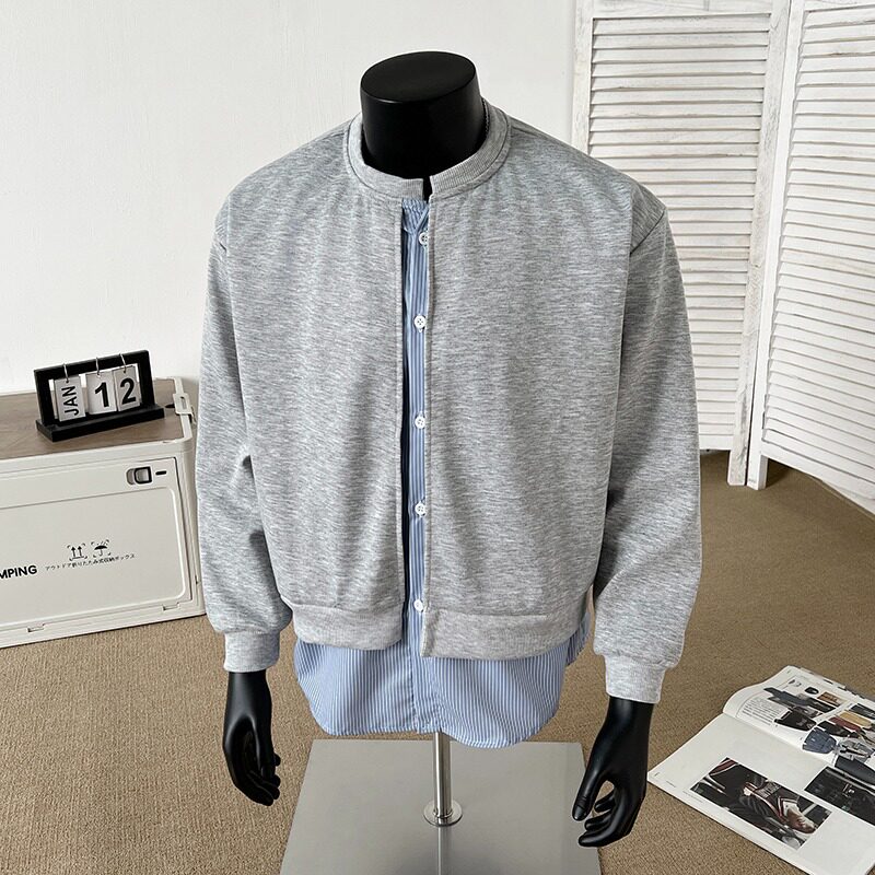 JSW771-P48 新款高质量假二件拼接卫衣图片