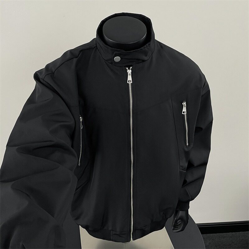 HY205-P68春季新款立领工装飞行夹克美式复古宽松拉链棒球服外套,男装夹克,星座1608