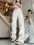 B2284-P58朋克风高街拖地牛仔裤亚文化vide风裤子痞帅牛仔裤，男装牛仔裤，星座1608