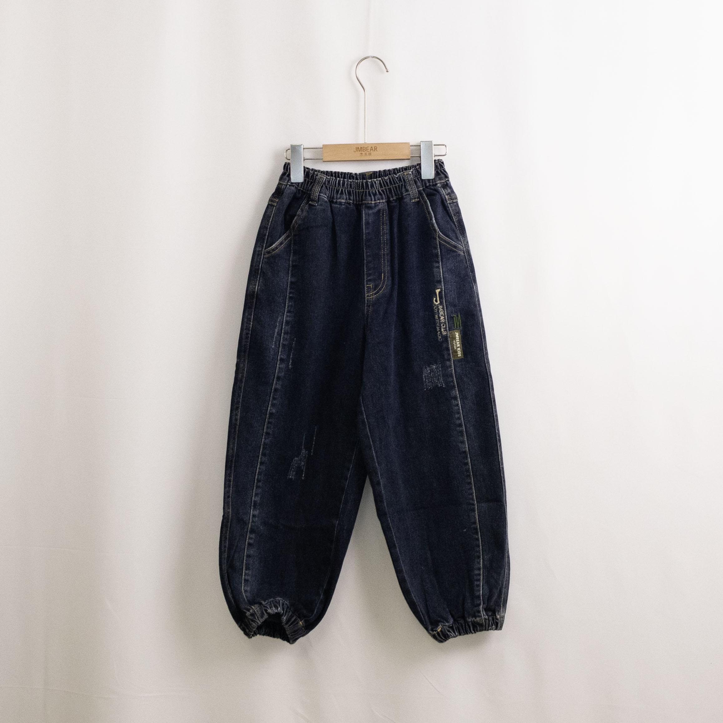 杰米熊长裤棉牛仔缩口长裤