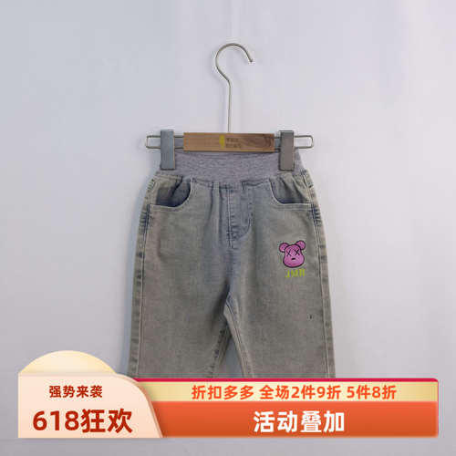 杰米熊专柜七分裤牛仔棉布马裤