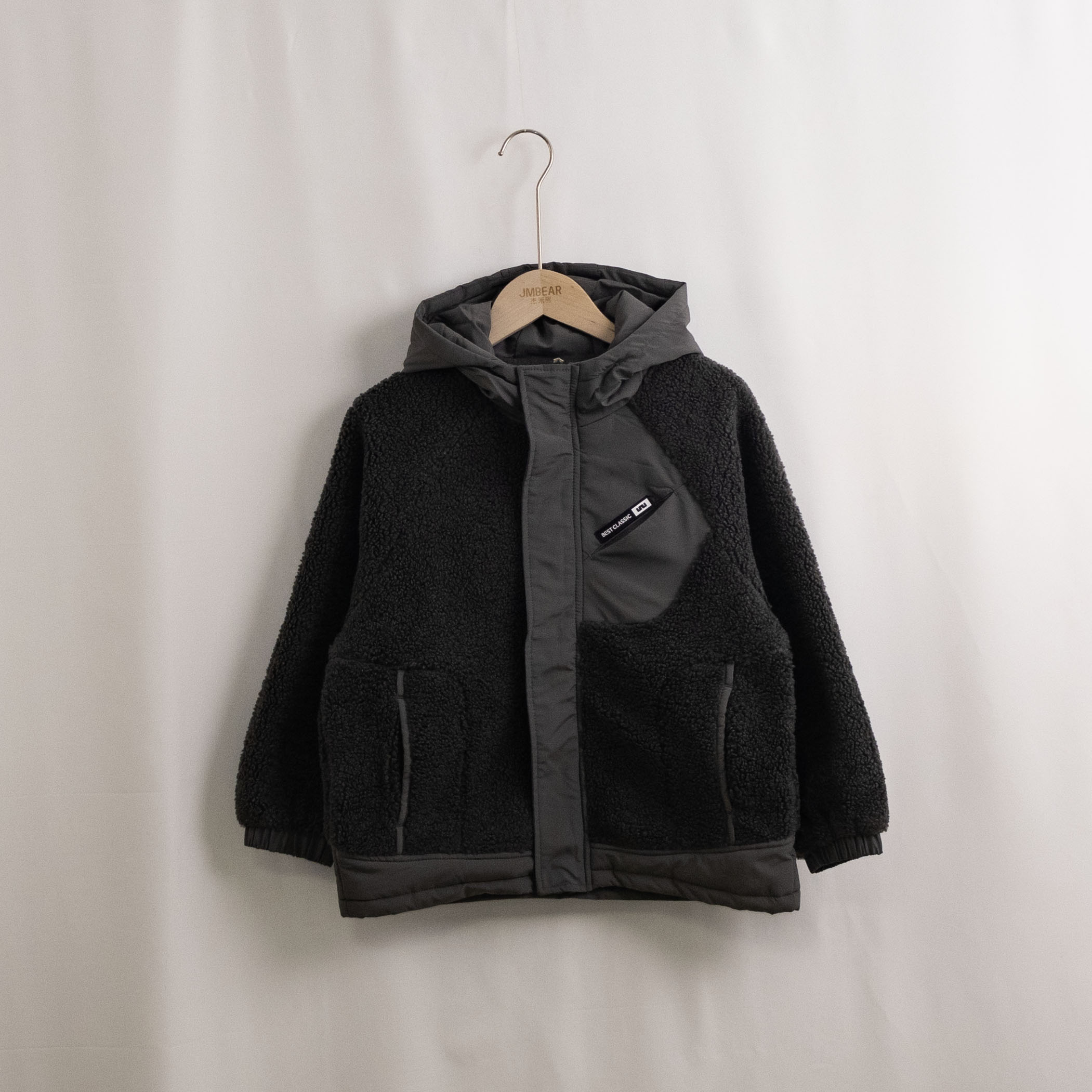 杰米熊男童秋冬加厚仿皮草外套