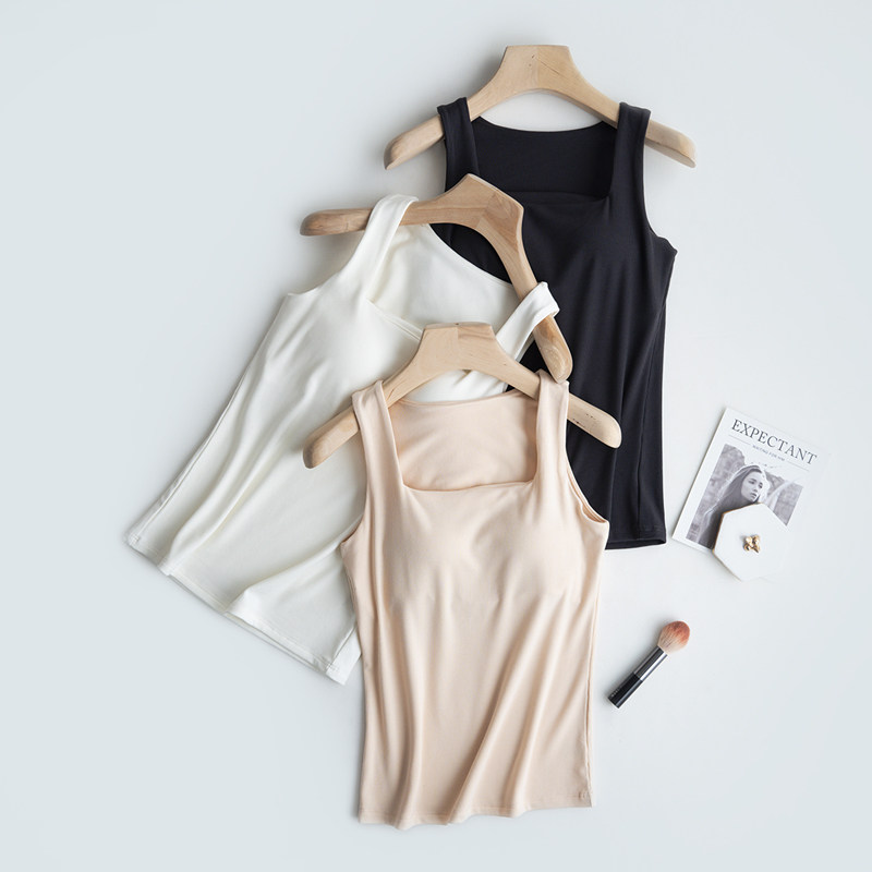 新款方领加绒保暖带胸垫背心女色拉母免穿文胸罩杯一体式打底衫冬,女士内衣/男士内衣/家居服,保暖背心,淘宝优惠券,粉丝福利购,淘宝优惠卷