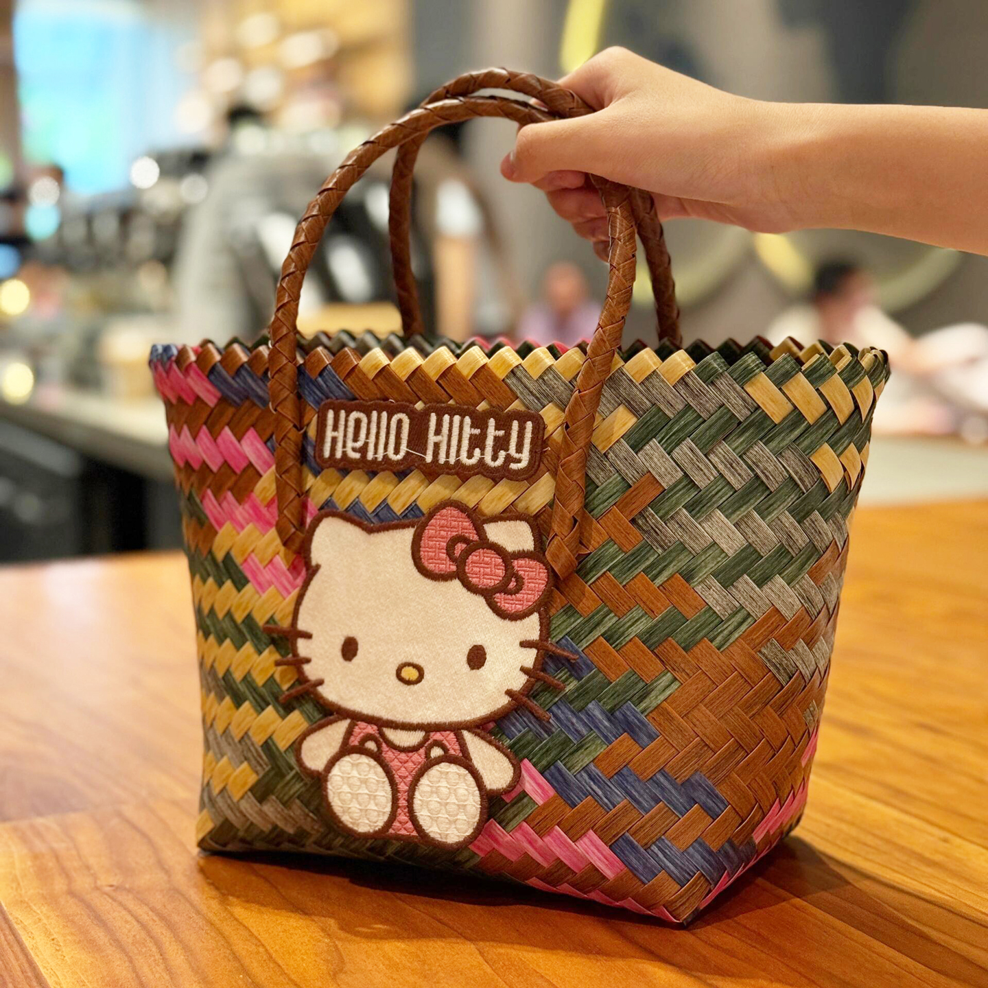 可爱少女编织包菜篮子复古藤编手提包草编包纯手工竹编包沙滩包