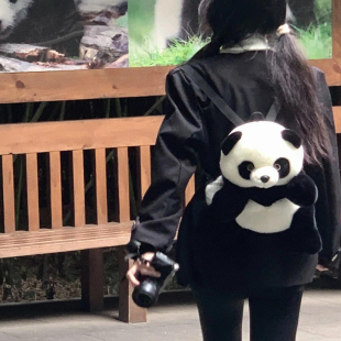 可爱国宝大熊猫毛绒公仔双肩包卡通玩偶书包大容量背包礼物纪念品