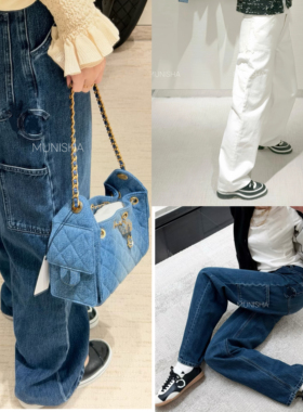 MO莫奈莎/ jennie同款的牛仔裤 火爆 小香风 26C 新款牛仔裤女