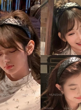 MU 莫奈莎/ 26C 新 高颅顶神器 富家千金感格纹显脸小发箍发饰女