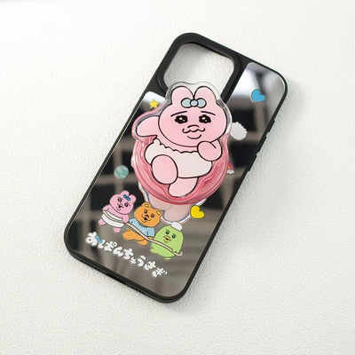 苹果16手机壳iphone15Pro适用12/13/14/15ProMax镜面卡通日本内裤兔opanchu尿布兔亚克力磁吸支架magsafe支架