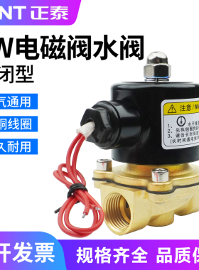 正泰2W160-15常闭全铜电磁阀水阀AC220V气阀DC24V2分4分6分1寸2寸