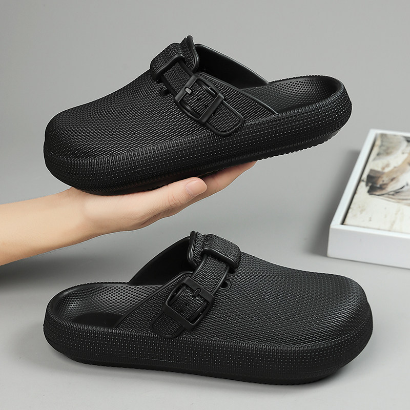 勃肯鞋夏季男2025新款潮流包头拖鞋办公室亲肤软底通勤懒人凉拖