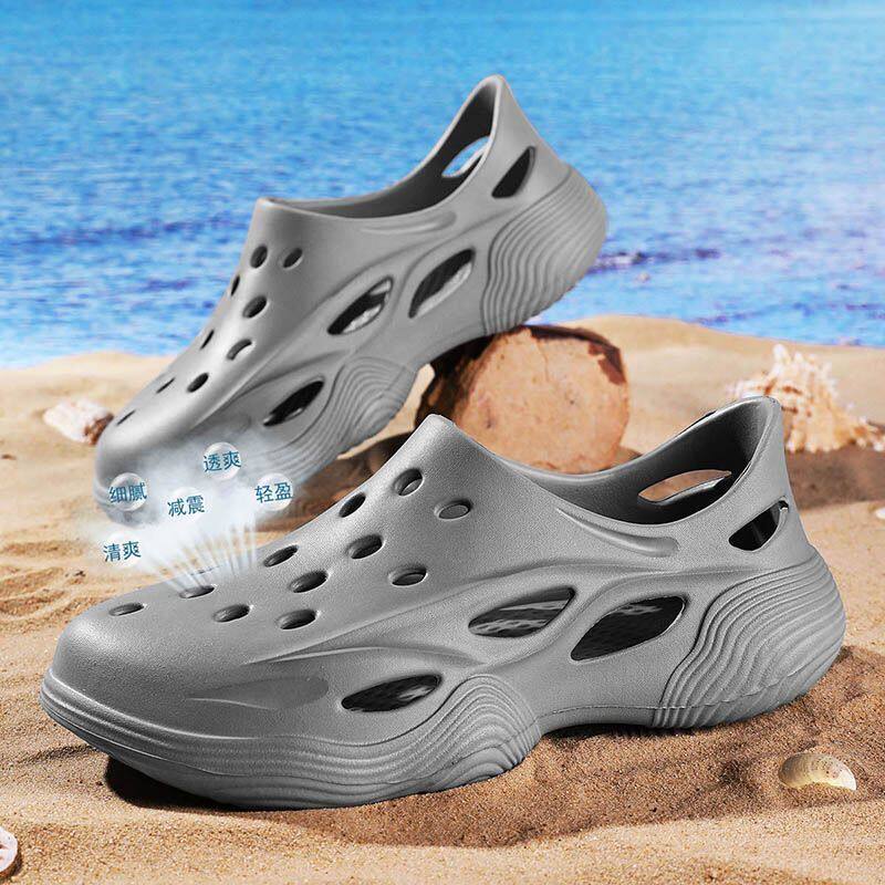 开车洞洞鞋男款潮酷新款夏季防滑防臭沙滩拖鞋司机专用凉鞋男外穿