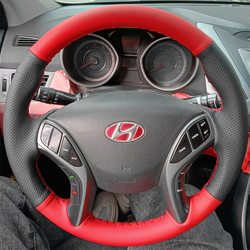 北京现代朗动专用手缝方向盘套领动名图老悦动库斯途索十全包把套