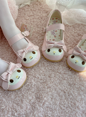【平底】悠米yomi原创美美粉乐蒂Lolita鞋圆头低跟宅系lo鞋