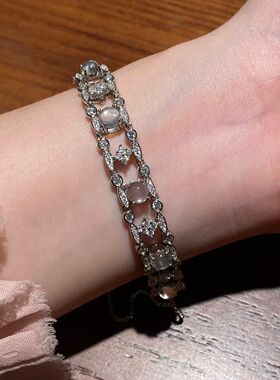 「千金感钻排」天然水沫玉S925银手链女款送女友闺蜜礼物时尚精致
