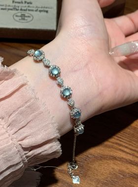 「梦屿之境」天然A货翡翠手链925银女款小众轻奢气质百搭送礼闺蜜