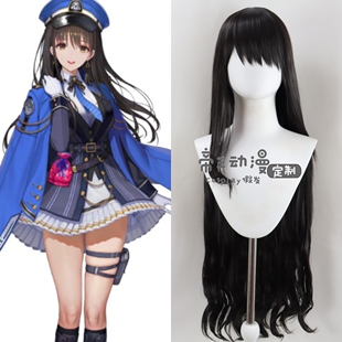 帝王Cosplay假发 胜利女神：妮姬 迪塞尔 黑色长发定制假毛cos