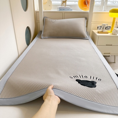 学生住校专用冰豆豆凉席90x190大学宿舍单人床笠软冰丝席子可机洗