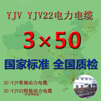 国标WDZ-YJY/YJV(铠装-3*50平方铜芯电缆线华新/珠江/穗星/万瑞通