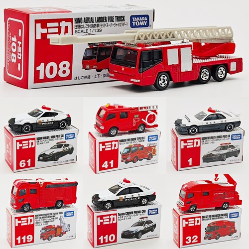 TOMICA多美卡合金小汽车云梯消防车救援车警车模型收藏玩具车摆件