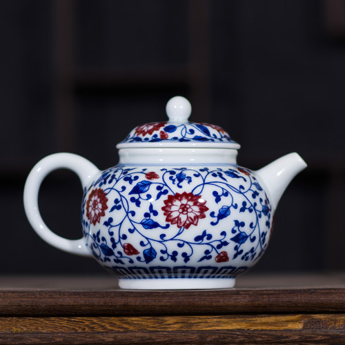 公道杯青花瓷功夫茶壶茶漏茶杯