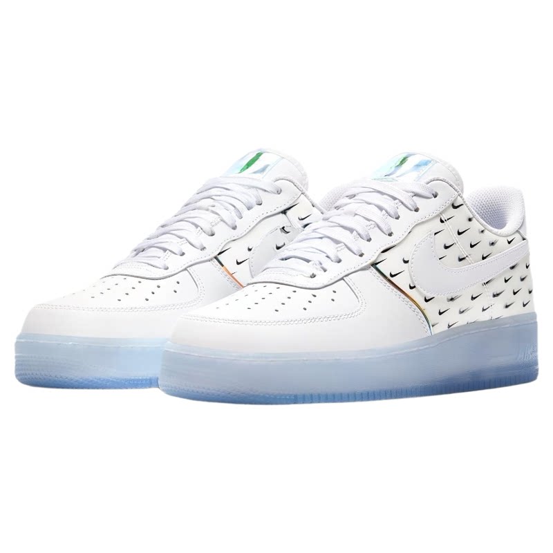 Nike Air Force 1 空军一号PRM迷你勾镭射皮革板鞋休闲男款骨白蓝