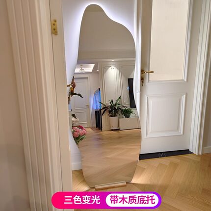 LED智能全身镜化妆网红云朵镜子穿衣壁挂服装店不规则异形落地镜