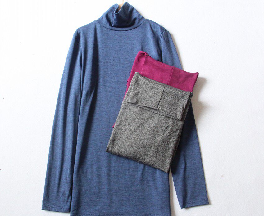 TWO  EXPORTS TO JAPAN WOMENS QUICK-DRYING TURTLENECKS QUICK-DRYING SPORTS BRUSHED THERMAL TOPS HIGH-NECK UNDERSHIRTS