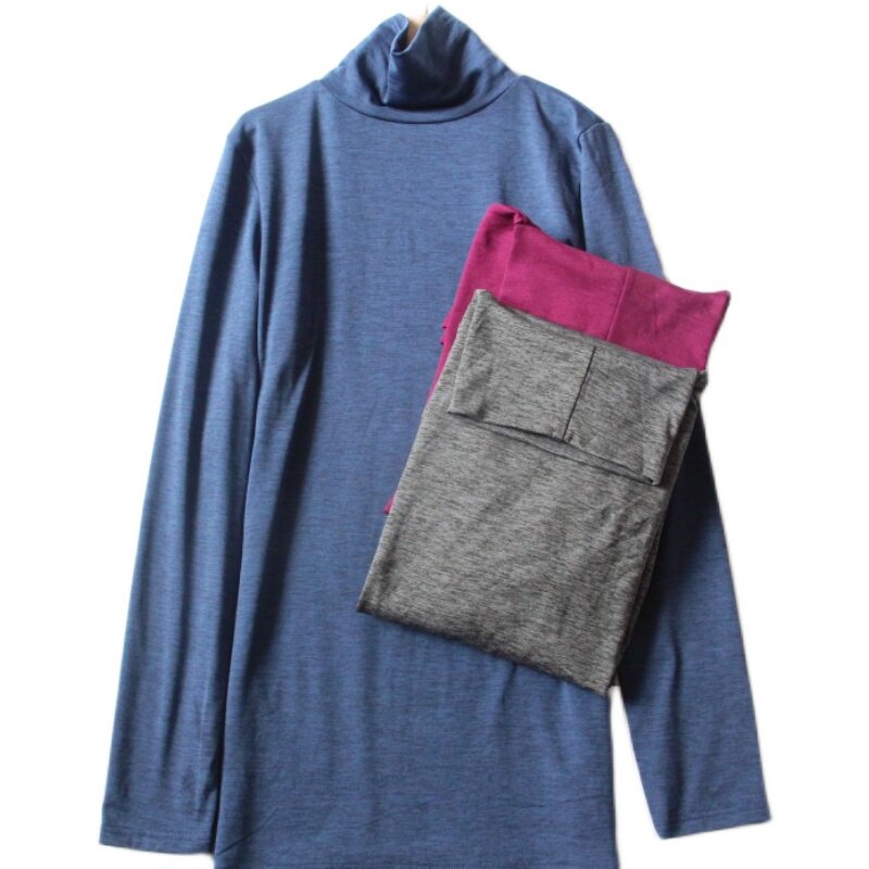 TWO  EXPORTS TO JAPAN WOMENS QUICK-DRYING TURTLENECKS QUICK-DRYING SPORTS BRUSHED THERMAL TOPS HIGH-NECK UNDERSHIRTS