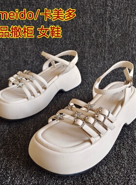 Cameido/卡美多品牌断码新款女鞋时尚一字扣厚底罗马凉鞋最新款夏