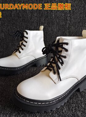 SATURDAYMODE正品系带马丁靴洋气