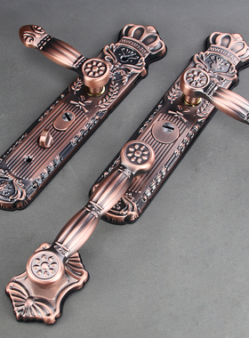 别墅对开门锁双开门不锈钢拉手 816A-88长款304红古铜门把手C级锁