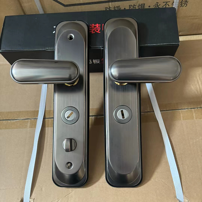 华微不锈钢防盗门把手拉手门锁