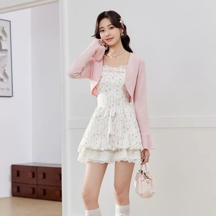 2026春夏季新款女装时尚套装小个子穿搭吊带连衣裙女收腰显瘦短裙