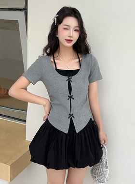 蓬蓬裙两件套2025新款夏减龄套装