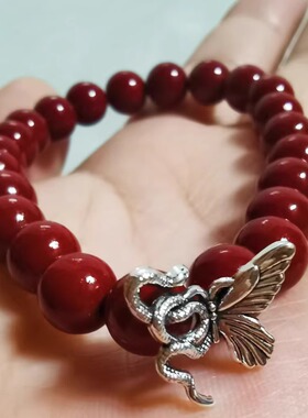 蛇年本命年原矿朱砂紫金砂手串