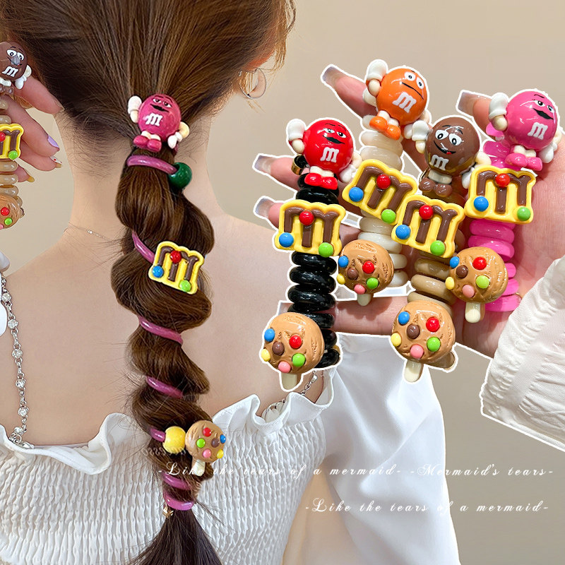 扎发绳女甜美不伤发马尾发饰ins可爱m豆直条电话线发圈夏季泡泡辫,饰品/流行首饰/时尚饰品新,发饰,淘宝优惠券,粉丝福利购,淘宝优惠卷