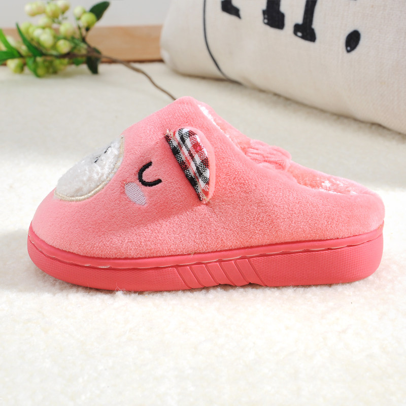 Pantoufles enfants en suède pour hiver - semelle plastique - Ref 987282 Image 4