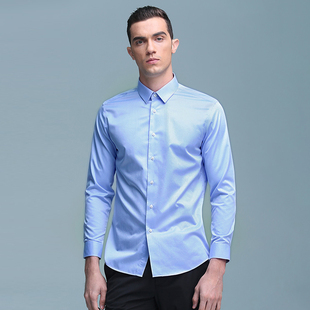 多色工装 鲁泰旗下品牌纯棉DP免烫100支高支商务男士 衬衫 长袖 修身