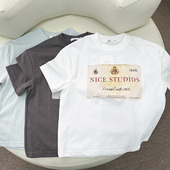 童装 男童夏装 T恤儿童中大童半袖 衫 新款 儿童字母凉感短袖